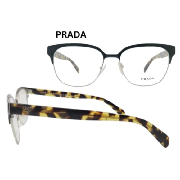 New PradaGreen/ Brown Tortoise New Women's Eyeglasses Frame : $450